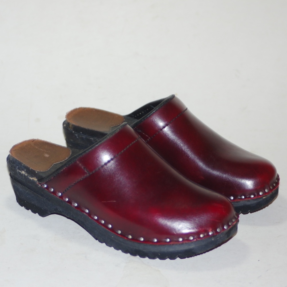 Leather Clogs Troentrop Swedish Slip On Shoes Sz 6